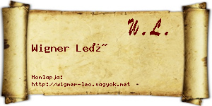 Wigner Leó névjegykártya